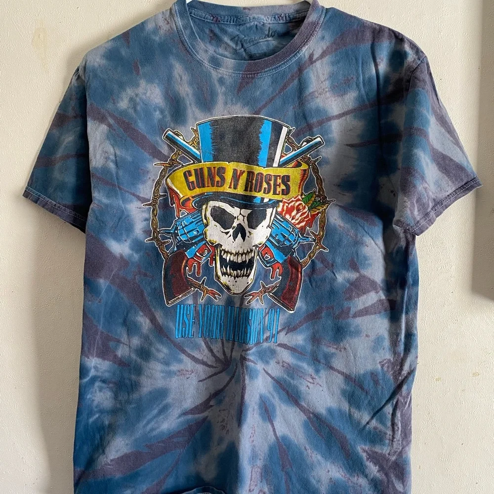 Vintage Style Tie Dye Guns N Roses T-Shirt - Picture 1 of 2